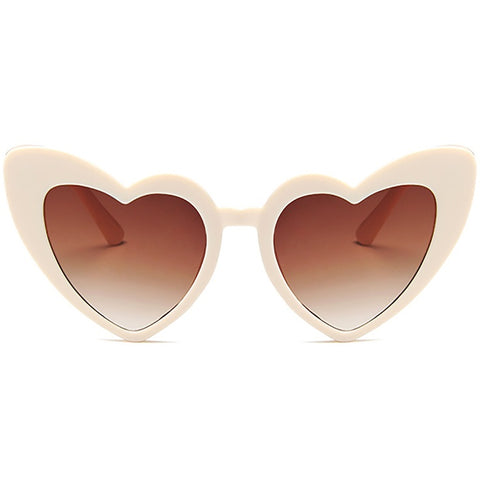 aofe's Perky beige wayfarer oversized heart shaped sunglasses for women