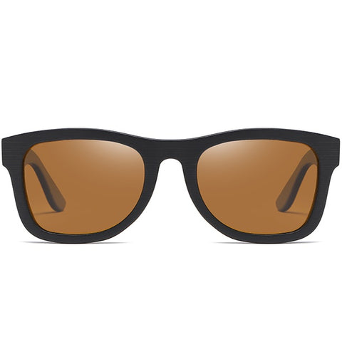 aofe's Arcane brown square wayfarer unique design handmade wooden sunglasses for men and women with polarized lenses
