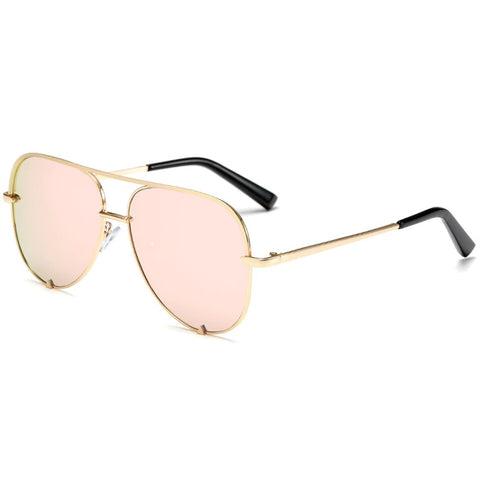 Coy best selling pink & gold aviator sunglasses for men and women with high quality anti reflective photochromic mirrored pilot lenses at aofe the unique eyewear shop