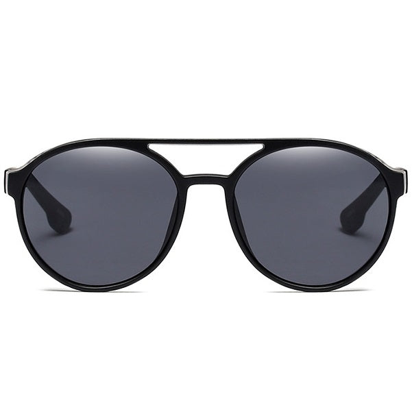 aofe's Mnemonic punk style unique design retro round sunglasses for men and women with high quality anti reflective matte black polarized lenses
