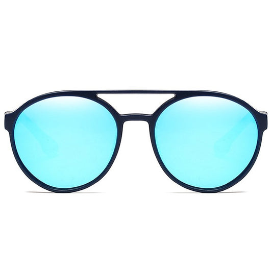 aofe's Mnemonic punk style unique design retro round sunglasses for men and women with anti reflective mirrored blue polarized lenses 610