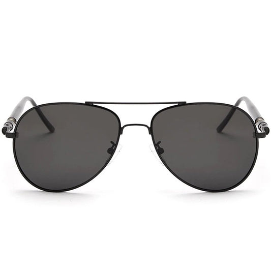 aofe's Brio vintage designer black aviator sunglasses for men with high quality polarized anti reflective photochromic gradient lenses 645