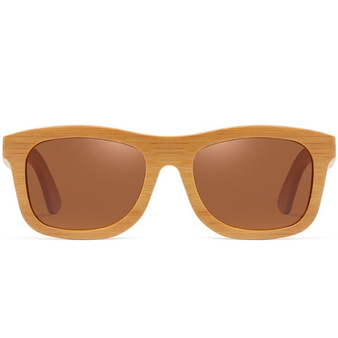 aofe's Dulcet iconic brown square wayfarer unique design handmade wooden sunglasses for men and women with gradient polarized lenses