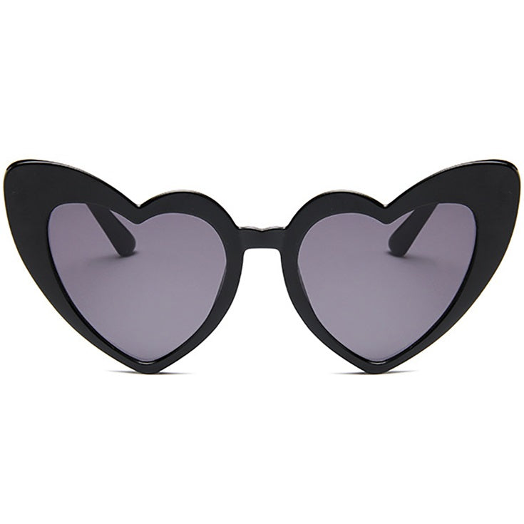 aofe's Perky black wayfarer oversized heart shaped sunglasses for women