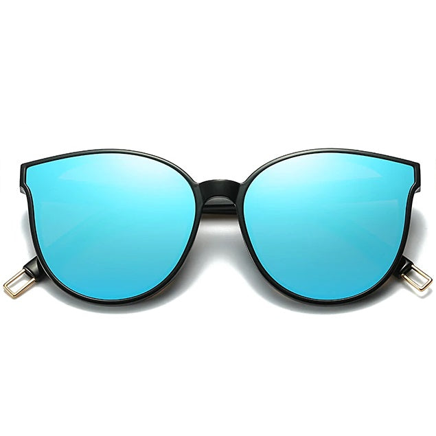 Women's cat eye sunglasses blue mirrored oversized glasses designer - Torrid by AOFE Eyewear