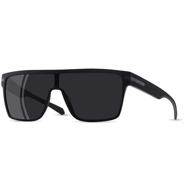 Oversized mens sunglasses square black and gray designer polarized shield glasses - Brawny by AOFE Eyewear