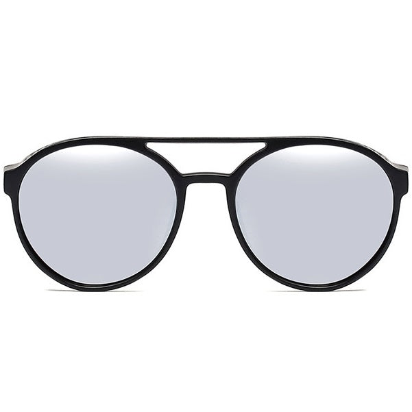 aofe's Mnemonic punk style unique design retro round sunglasses for men and women with high quality anti reflective mirrored silver polarized lenses