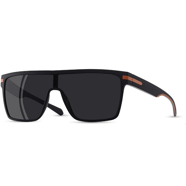 Brawny orange oversized square wayfarer men's sunglasses with polarized lenses at aofe