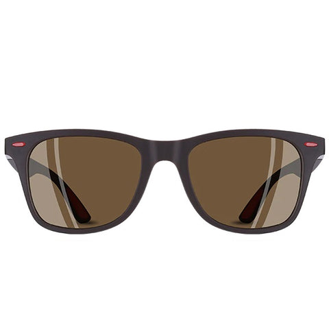 aofe's Brisk wayfarer square sunglasses brown active eyewear for men with polarized lenses