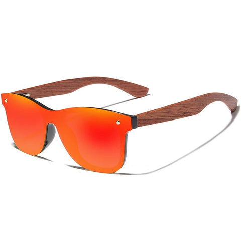 Errant red square wayfarer wooden men's and women’s sunglasses with anti reflective polarized lenses at aofe the unique online eyewear store