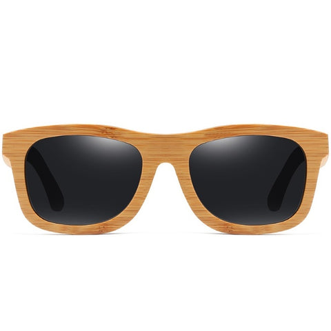 aofe's Dulcet iconic black square wayfarer unique design handmade wooden sunglasses for men and women with gradient polarized lenses
