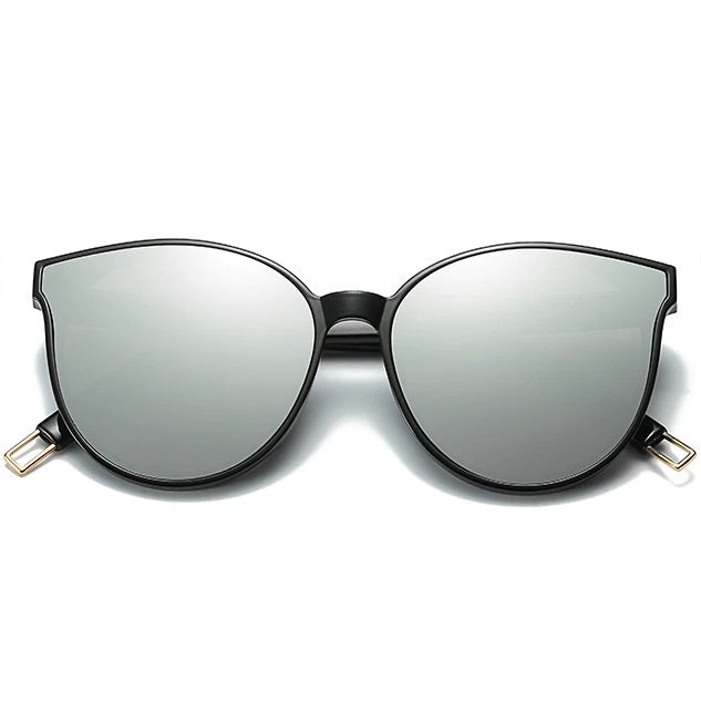 Women's cat eye sunglasses silver mirrored oversized glasses designer - Torrid by AOFE Eyewear