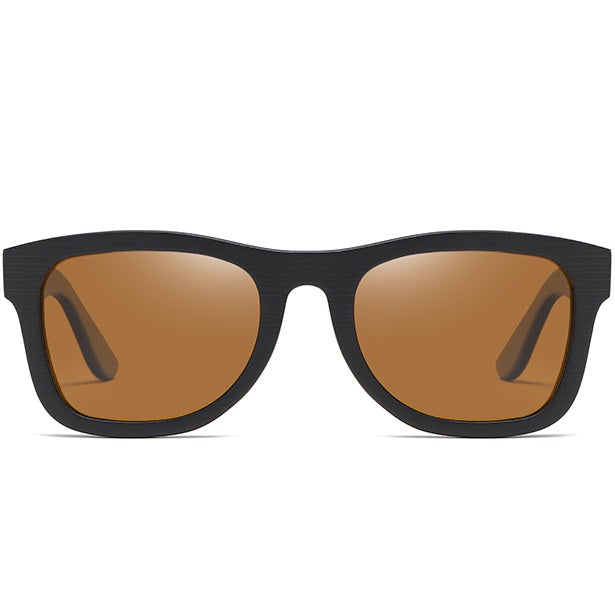 aofe's Arcane brown square wayfarer unique design handmade wooden sunglasses for men and women with polarized lenses
