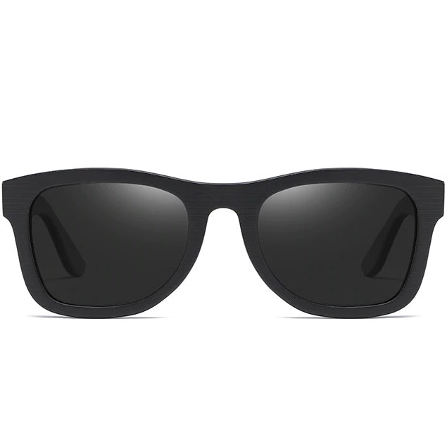 aofe's Arcane black square wayfarer unique design handmade wooden sunglasses for men and women with polarized lenses