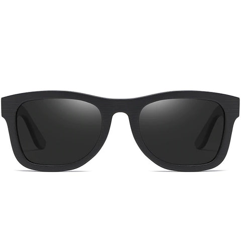 aofe's Arcane black square wayfarer unique design handmade wooden sunglasses for men and women with polarized lenses