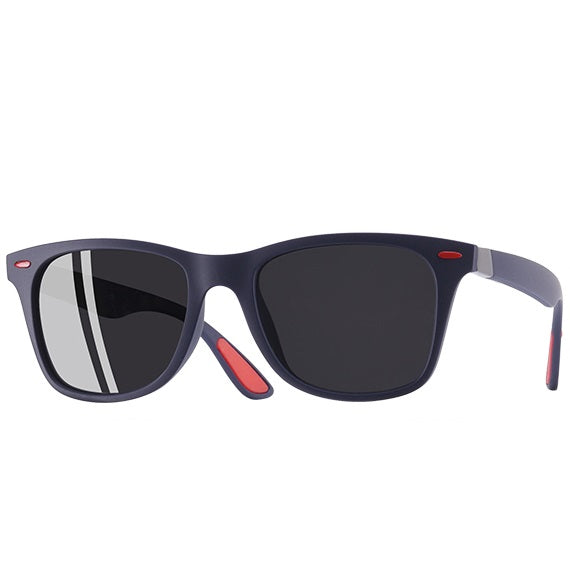 Polarized Square Sunglasses for Men - Navy Blue UV400 Anti-Reflective Lenses - Brisk by AOFE Eyewear