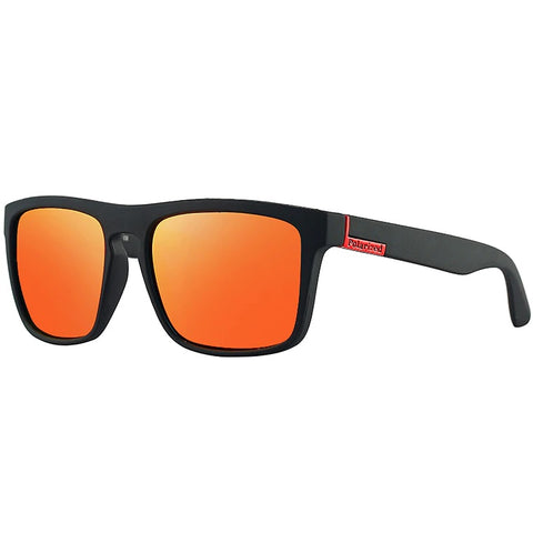 Snazzy red wayfarer square women's and men's sunglasses with polarized lenses at aofe