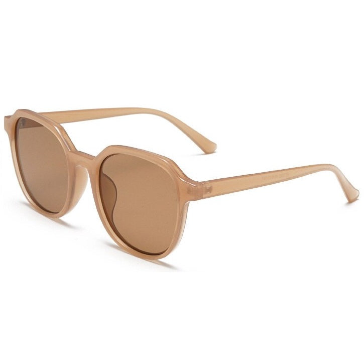 Stubby brown round men's sunglasses at aofe