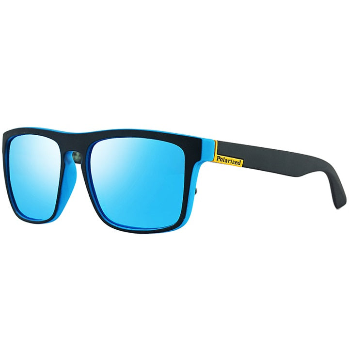 Snazzy blue wayfarer square women's and men's sunglasses with polarized lenses at aofe