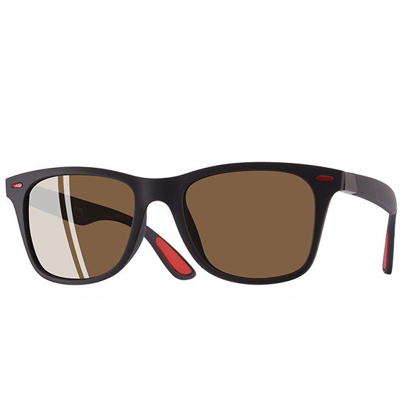 Brisk brown square wayfarer men's sunglasses with polarized lenses at aofe the best active eyewear shop online
