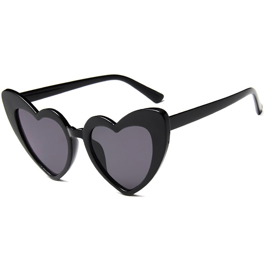 Perky black wayfarer oversized heart shaped women's sunglasses at aofe