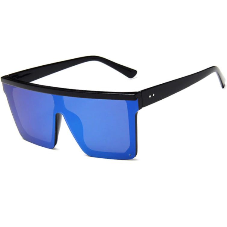 Oversized square sunglasses geometric unilens blue designer mirrored glasses - Wily by AOFE Eyewear