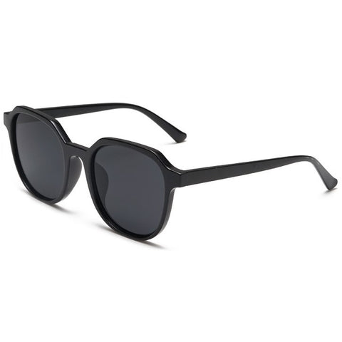 Stubby black round men's sunglasses at aofe