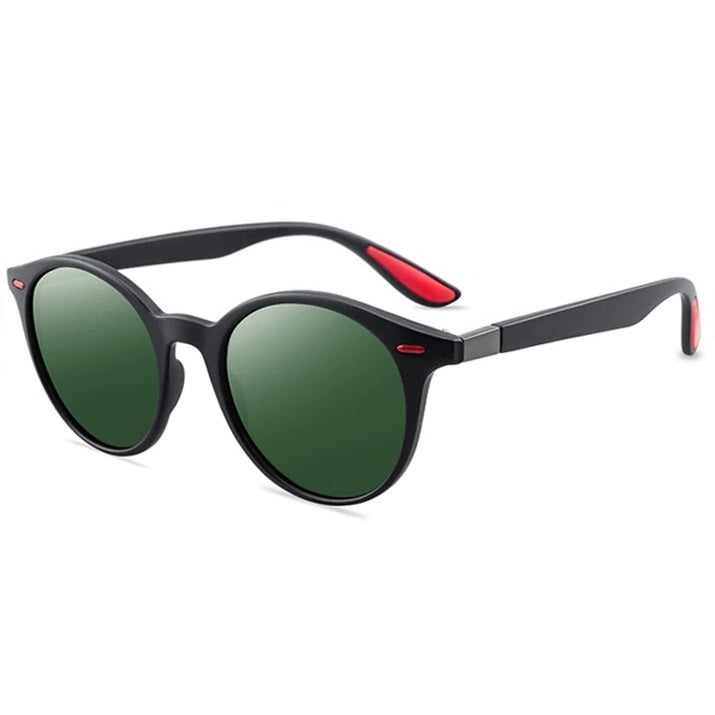 Rotund green high quality matte round sunglasses for men and women with polarized lenses at aofe the best active eyewear shop online