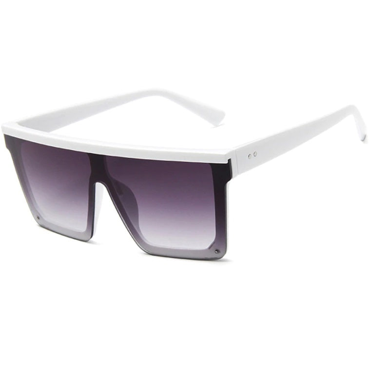 Oversized square sunglasses geometric unilens white designer mirrored glasses - Wily by AOFE Eyewear