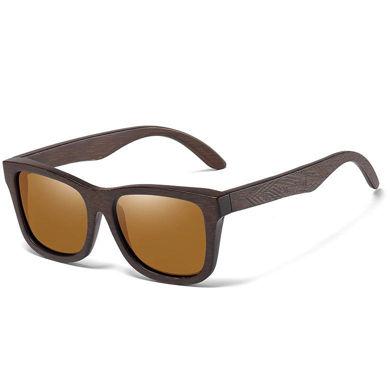 Esoteric brown square wayfarer wooden men's and women’s sunglasses with polarized lenses at aofe the best online eyewear store