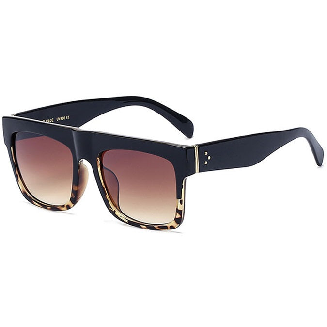 Rowdy brown leopard print square men's sunglasses at aofe
