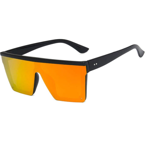 Oversized square sunglasses geometric unilens orange designer mirrored glasses - Wily by AOFE Eyewear