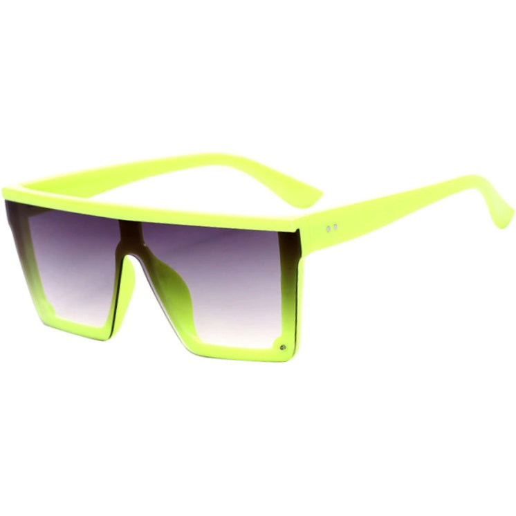 Oversized square sunglasses geometric unilens neon green designer glasses - Wily by AOFE Eyewear