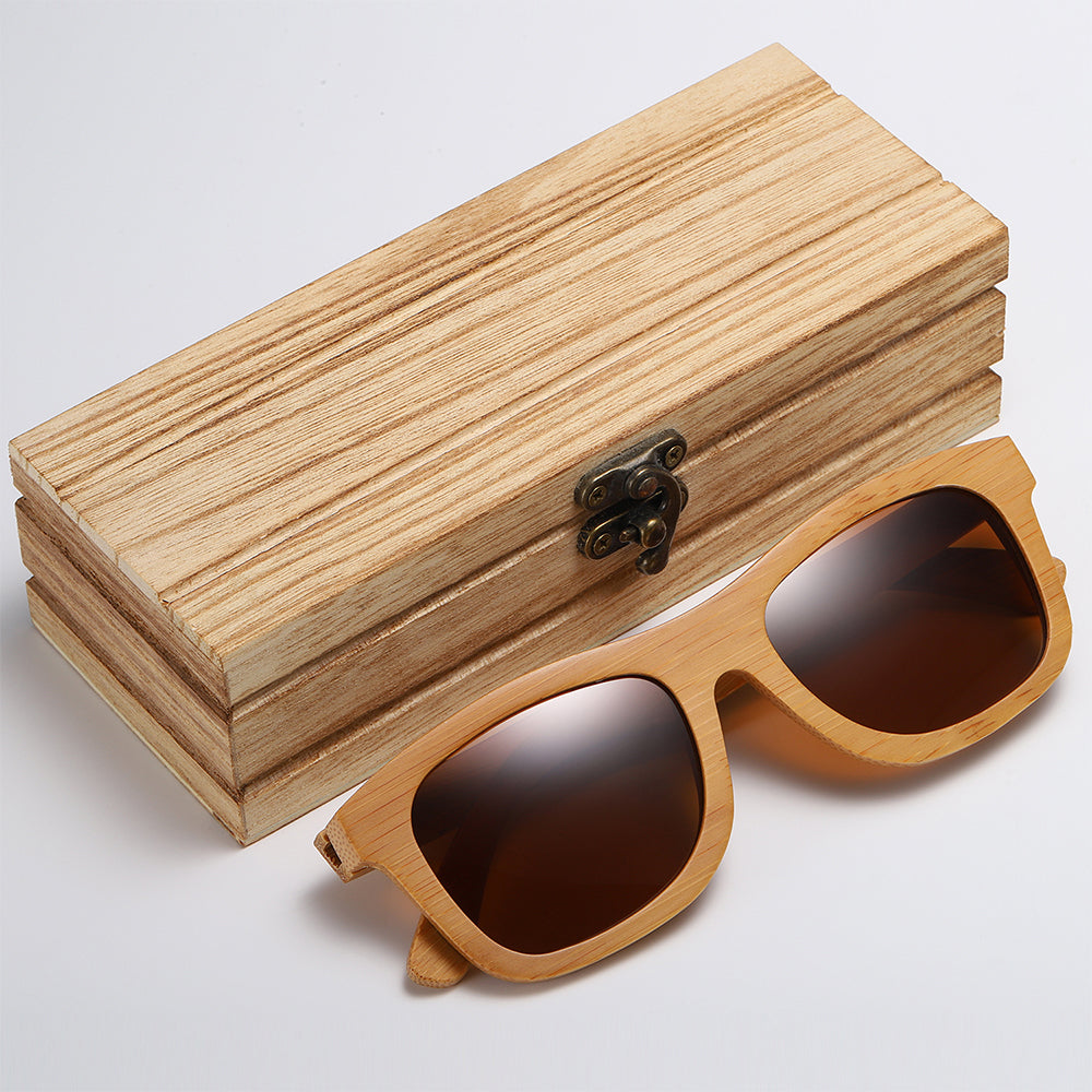 Dulcet a premium handmade wooden sunglasses with unique eyewear box a square wayfarer for men and women with polarized anti reflective lenses at aofe the best quality sunglasses shop online 