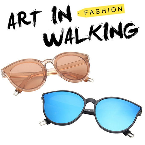 Mirrored oversized sunglasses for women designer blue and beige cat eye glasses - Torrid by AOFE Eyewear