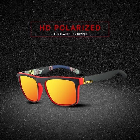 Snazzy red wayfarer square women's and men's sunglasses with polarized mirror lenses at aofe