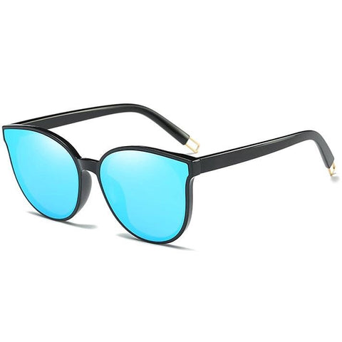 Mirror cat eye sunglasses deisgner oversized women glasses blue lens - Torrid by AOFE Eyewear
